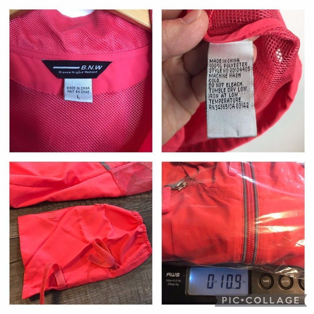 BNW Bianca Nygard Weekend Womens Convertible Lightweight Jacket Pink Zip Large - Picture 10 of 12